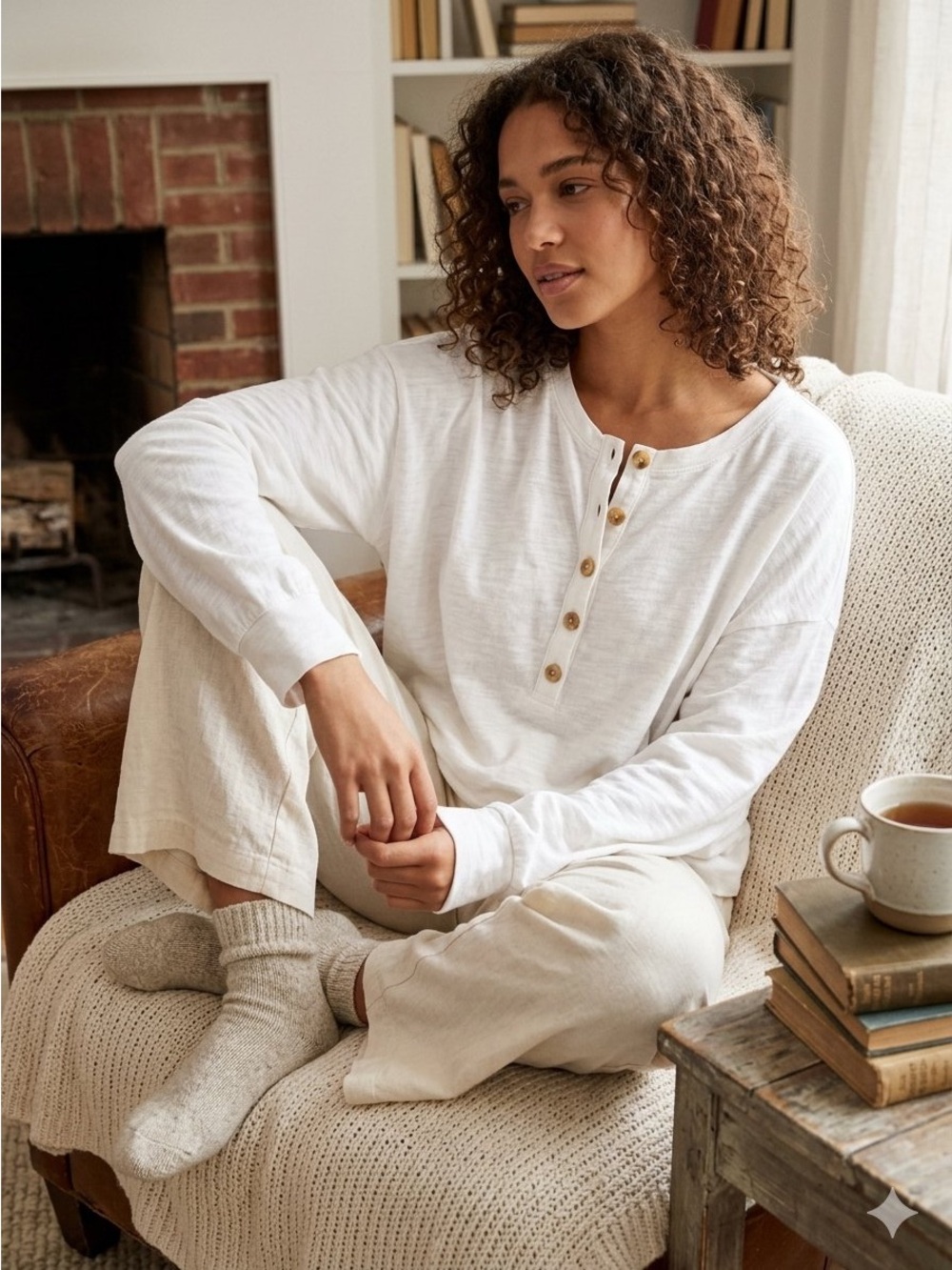 LOFT Henley Long-Sleeve Top XL